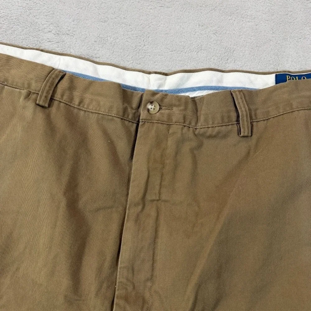 Polo Ralph Lauren Chino Pants Mens 50x34 Tan Classic Fit Stretch Cotton Twill
